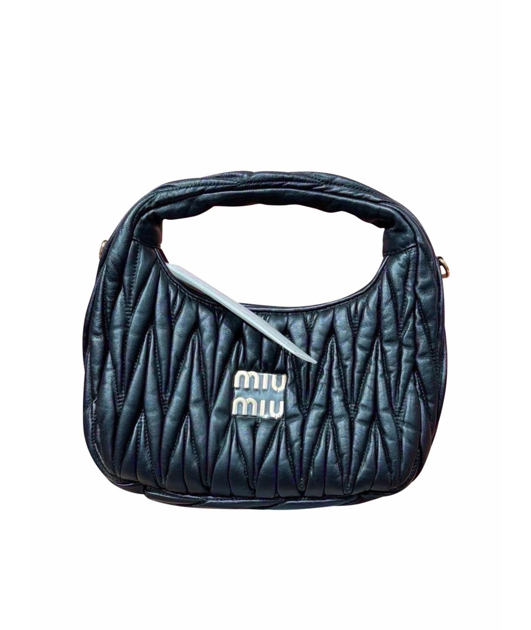 MIU MIU Черная кожаная сумка через плечо, фото 1