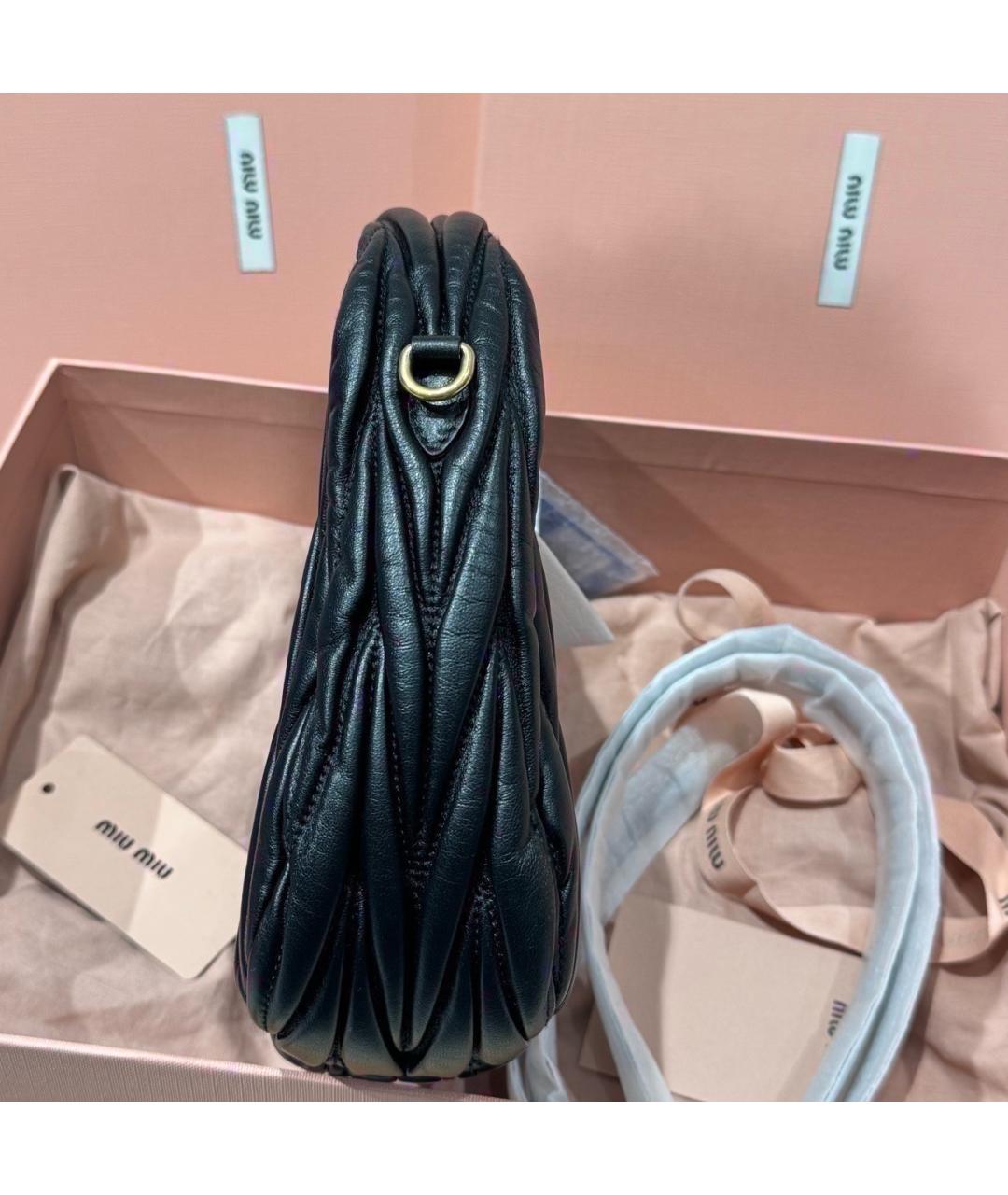 MIU MIU Черная кожаная сумка через плечо, фото 7