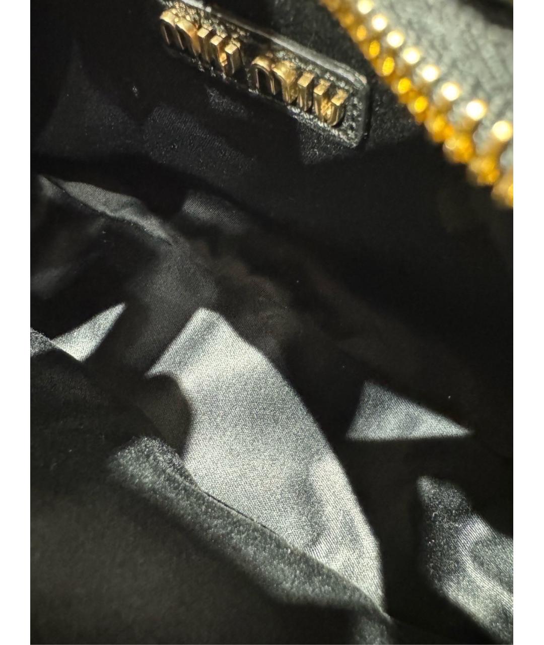 MIU MIU Черная кожаная сумка через плечо, фото 5