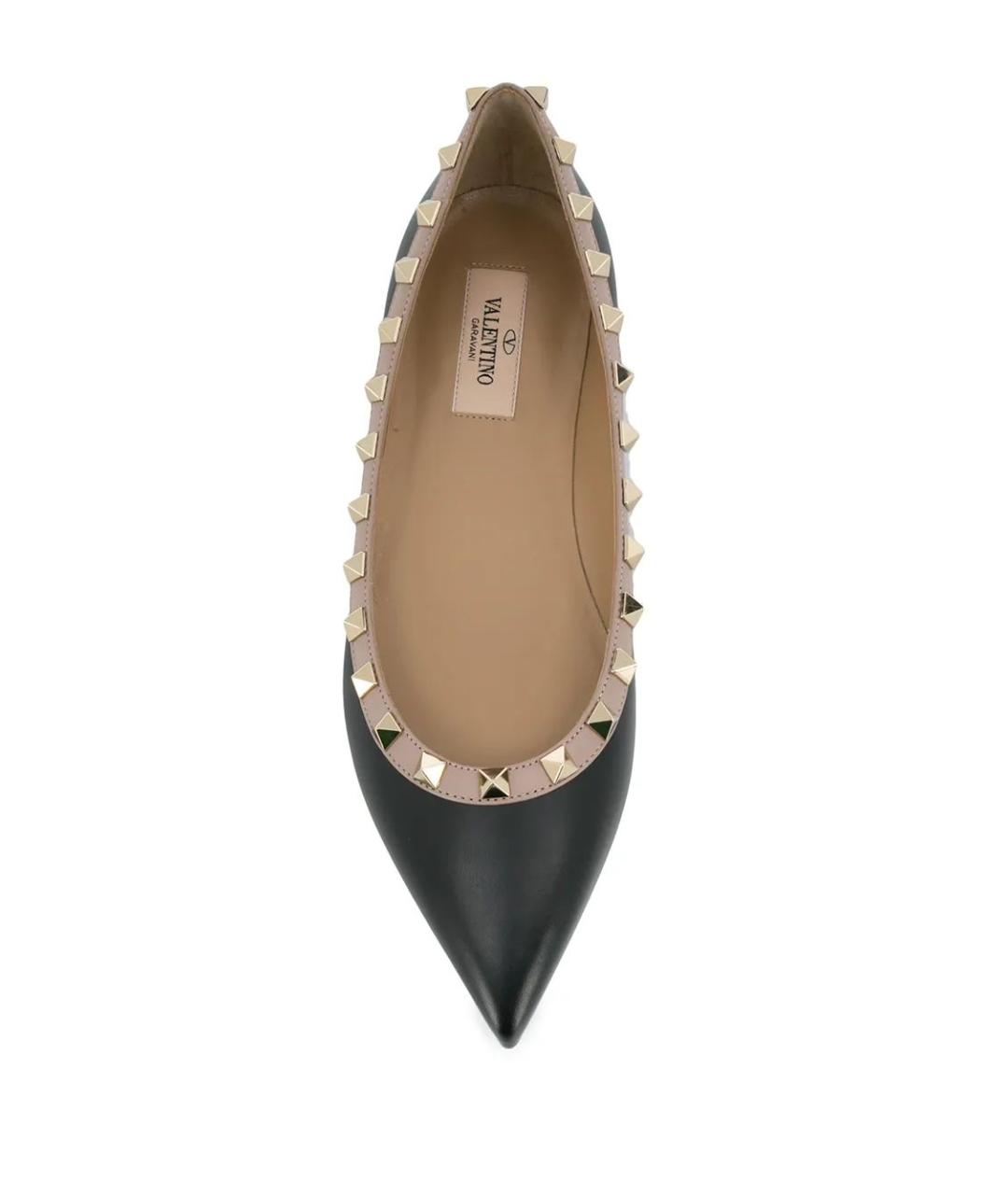 VALENTINO Черные кожаные балетки, фото 4