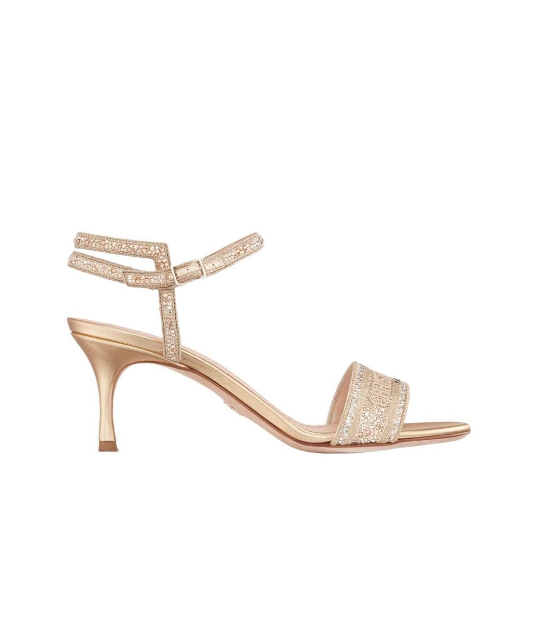 CHRISTIAN DIOR Золотые босоножки, фото 1