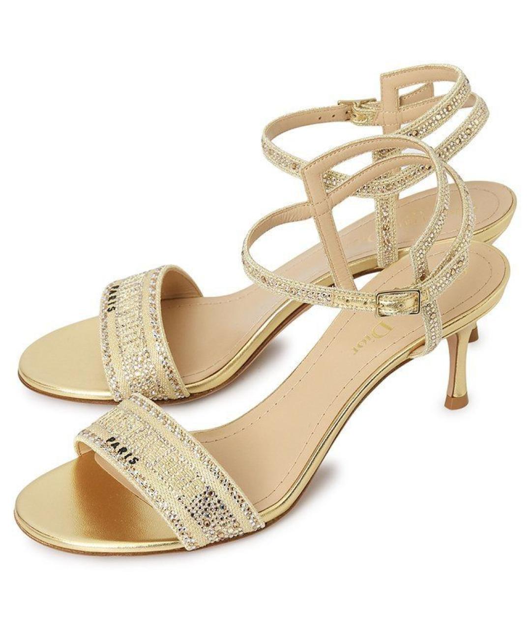 CHRISTIAN DIOR Золотые босоножки, фото 2