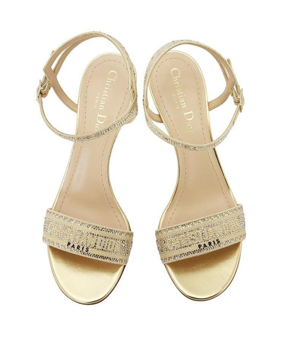 CHRISTIAN DIOR Золотые босоножки, фото 3