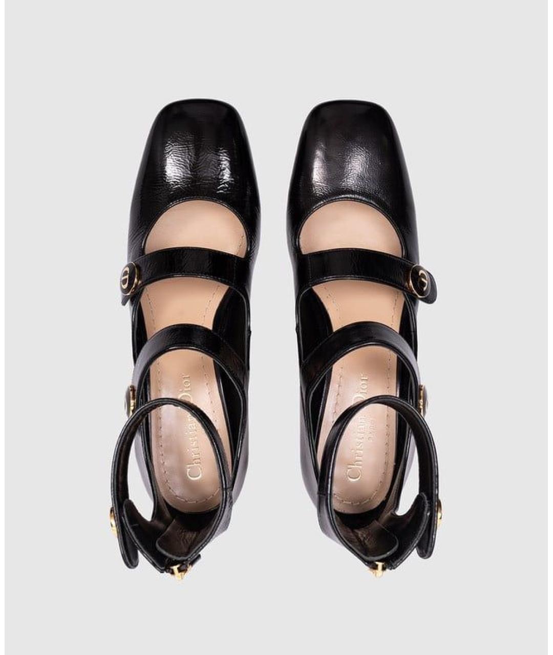CHRISTIAN DIOR Черные кожаные туфли, фото 4