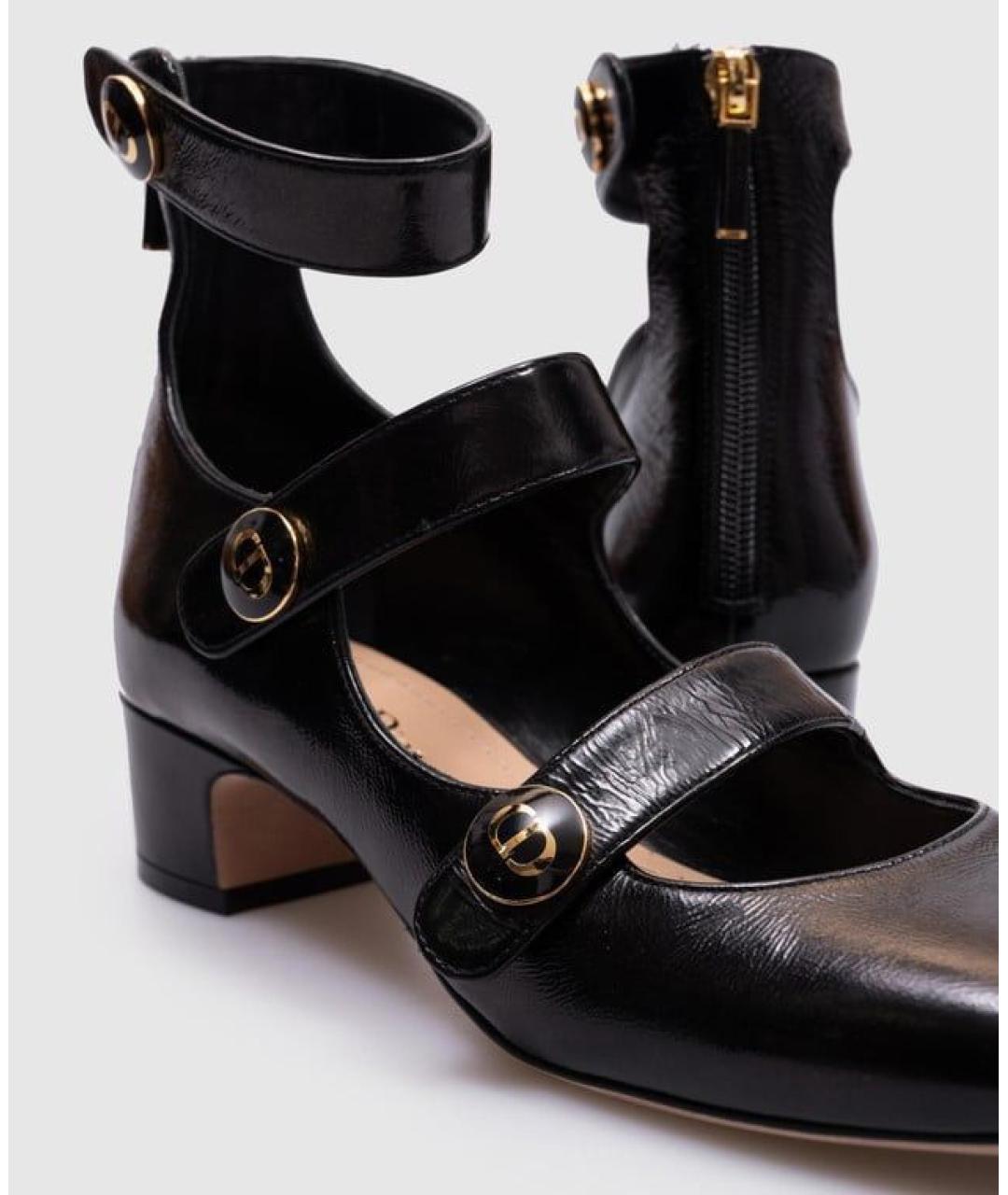 CHRISTIAN DIOR Черные кожаные туфли, фото 5