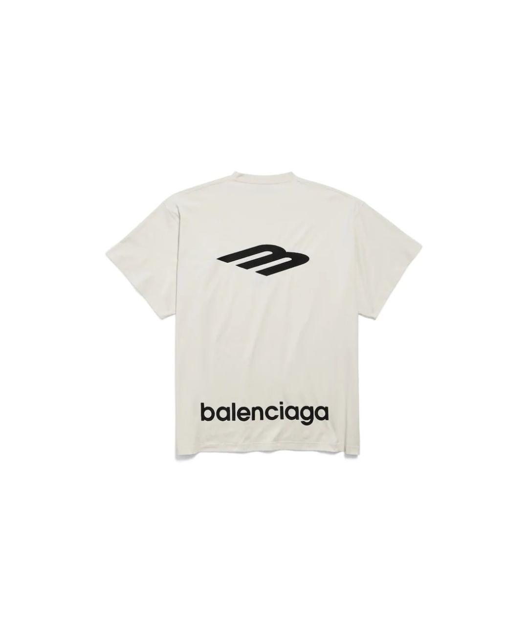 BALENCIAGA Белая хлопковая футболка, фото 4