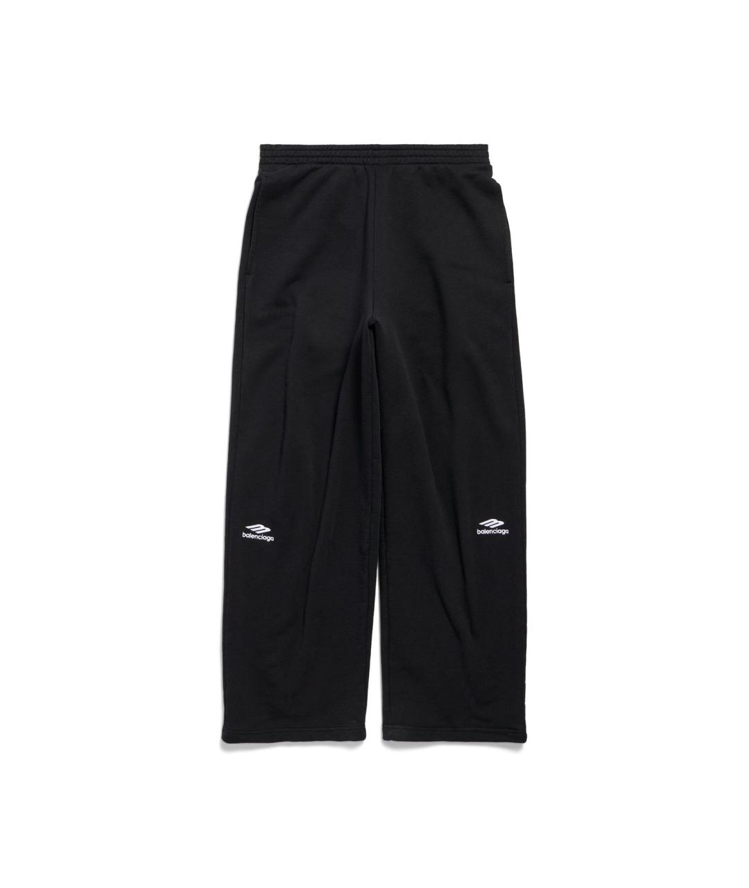 BALENCIAGA Черные хлопковые повседневные брюки, фото 1