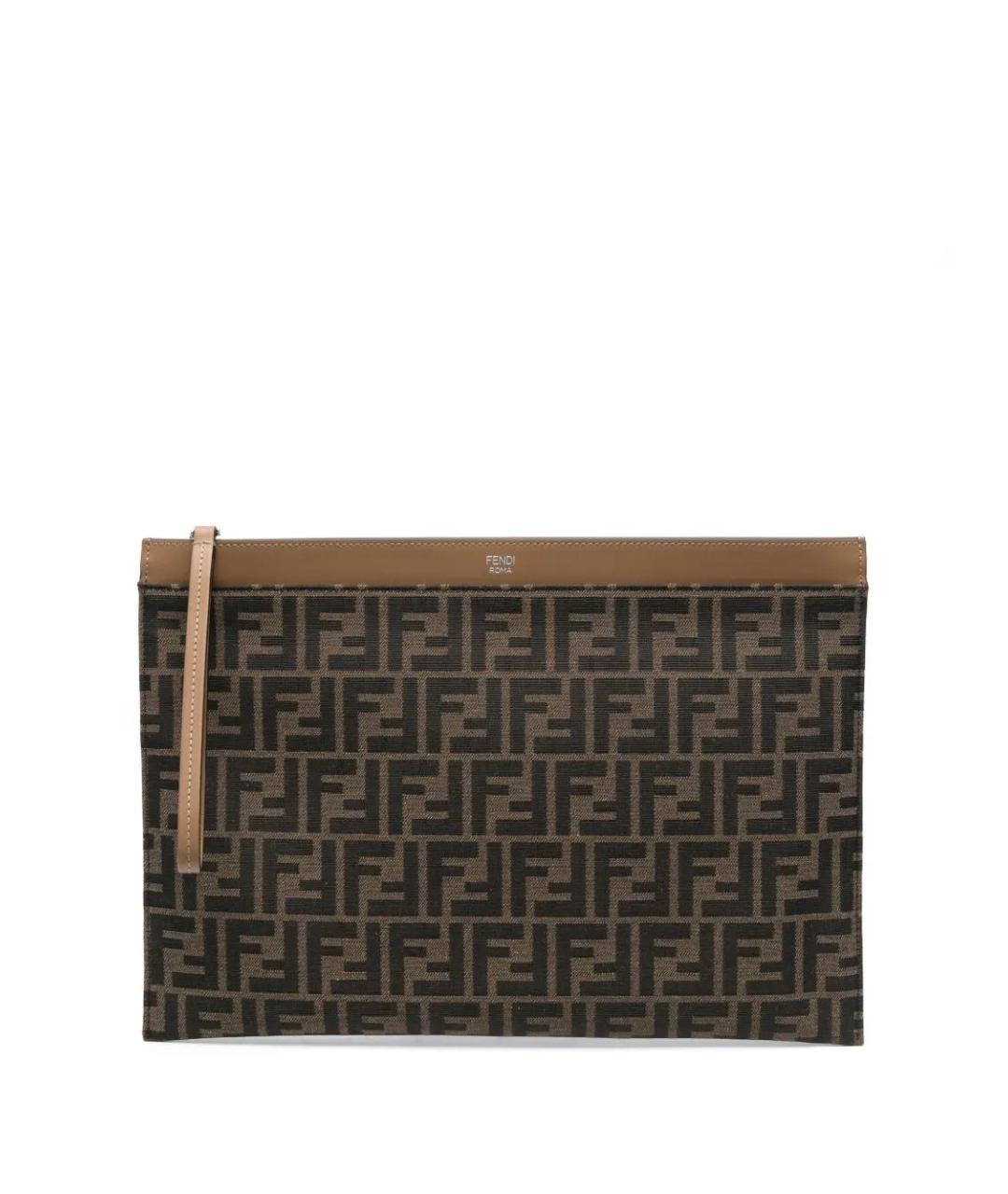 FENDI Коричневая барсетка, фото 1