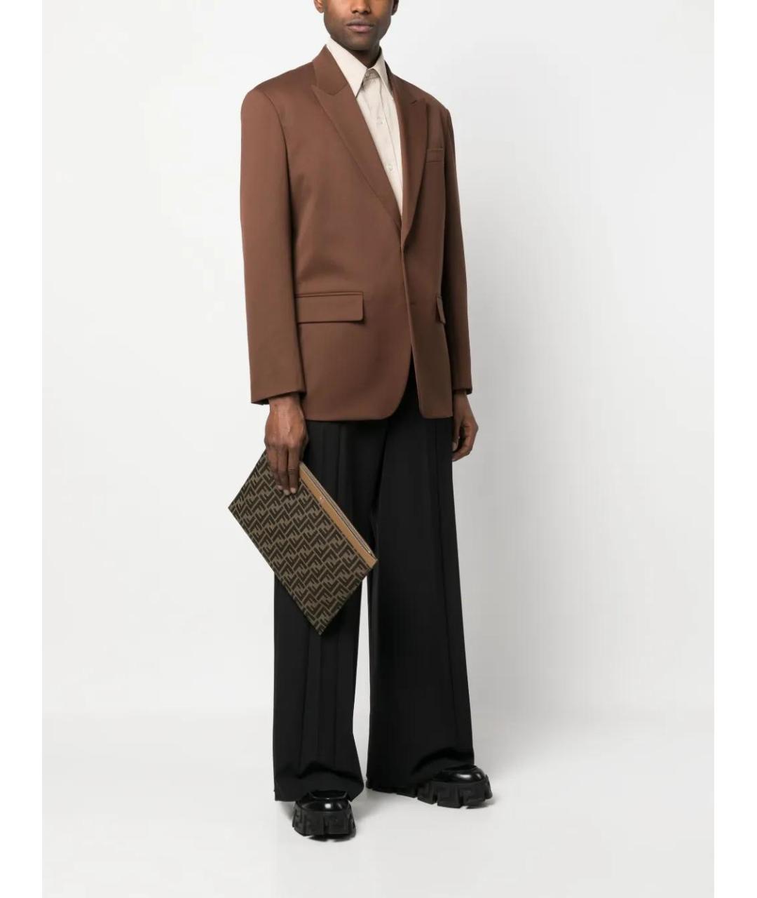 FENDI Коричневая барсетка, фото 2