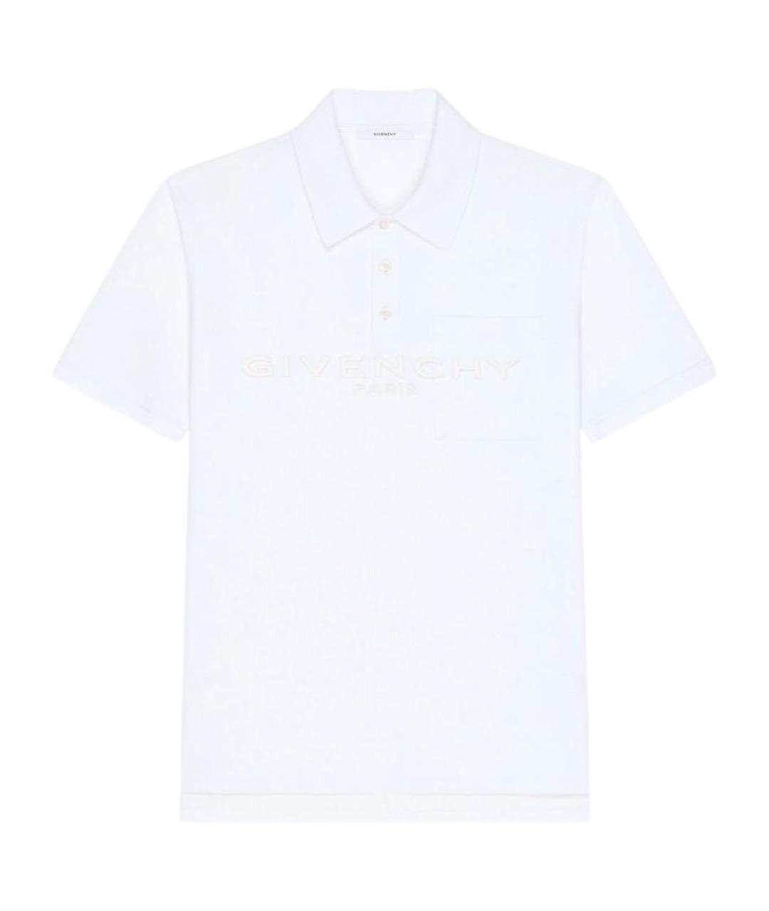 GIVENCHY Белое хлопковое поло с коротким рукавом, фото 1