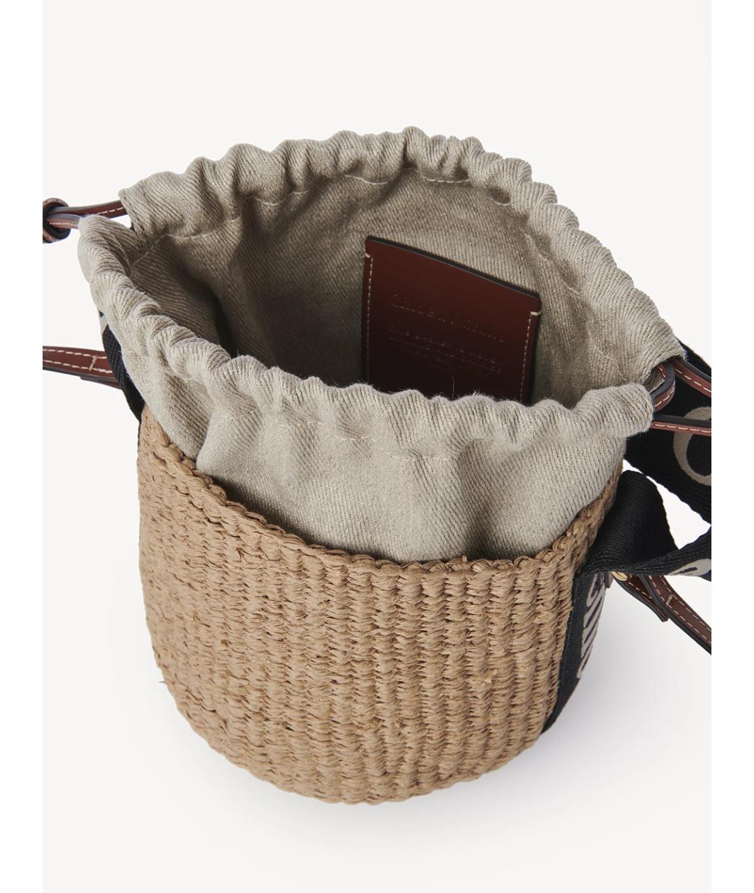 CHLOE Бежевая пелетеная сумка с короткими ручками, фото 5