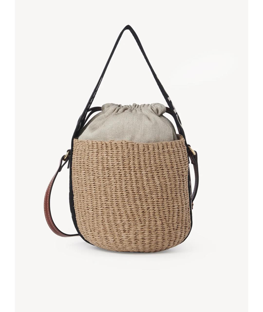 CHLOE Бежевая пелетеная сумка с короткими ручками, фото 4