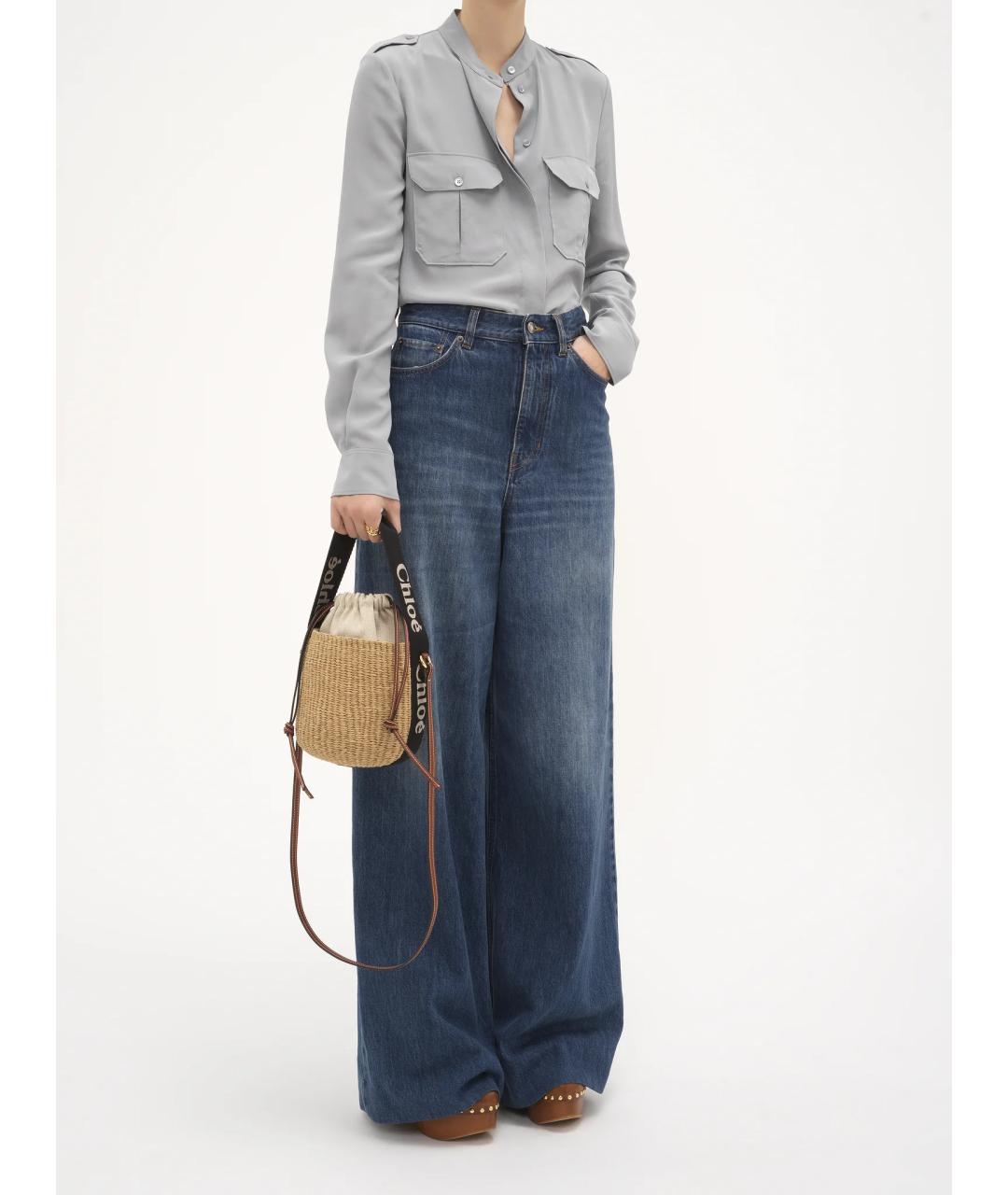 CHLOE Бежевая пелетеная сумка с короткими ручками, фото 2