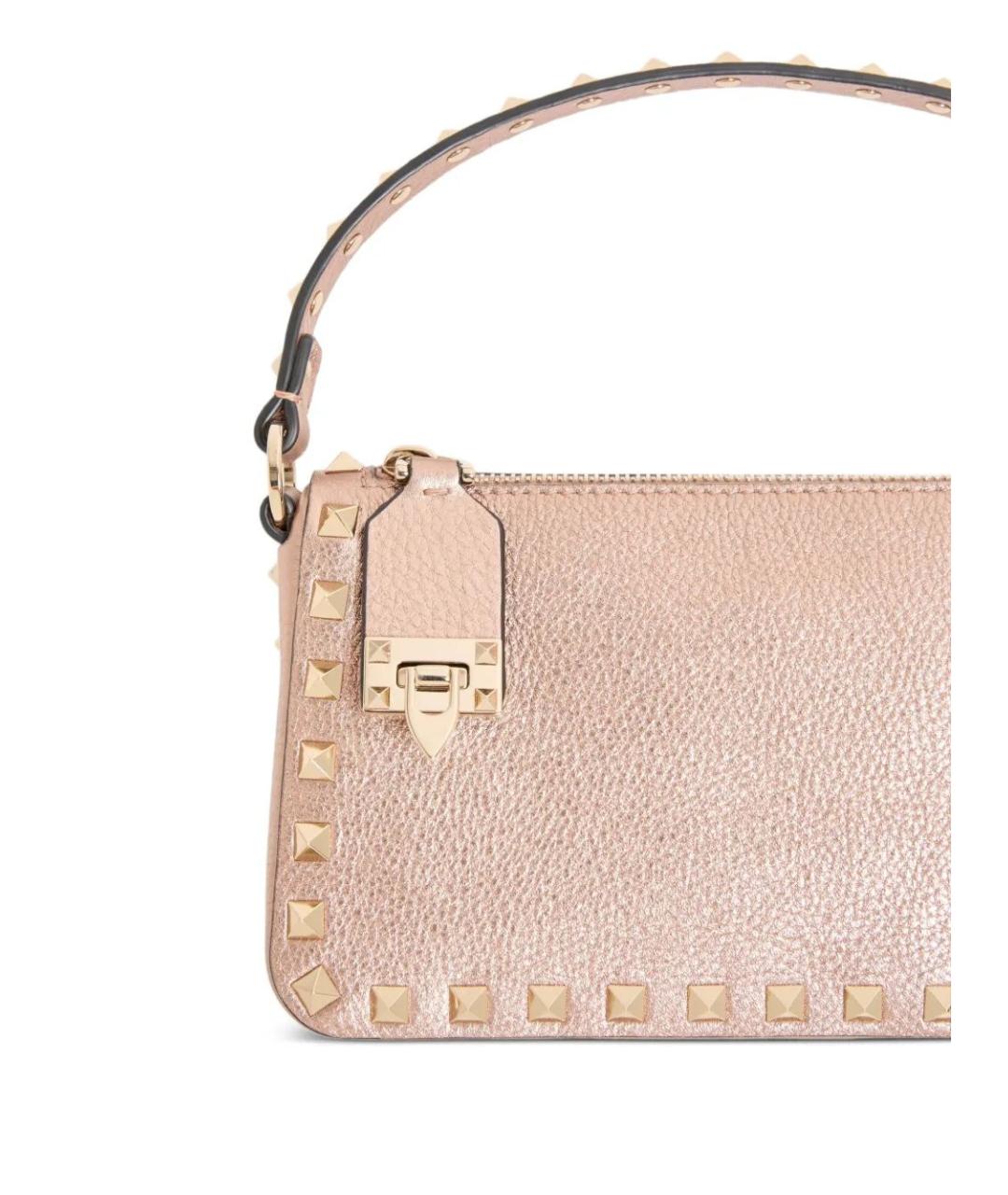 VALENTINO Розовая кожаная сумка с короткими ручками, фото 3