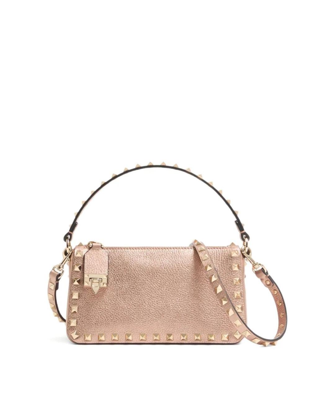 VALENTINO Розовая кожаная сумка с короткими ручками, фото 1