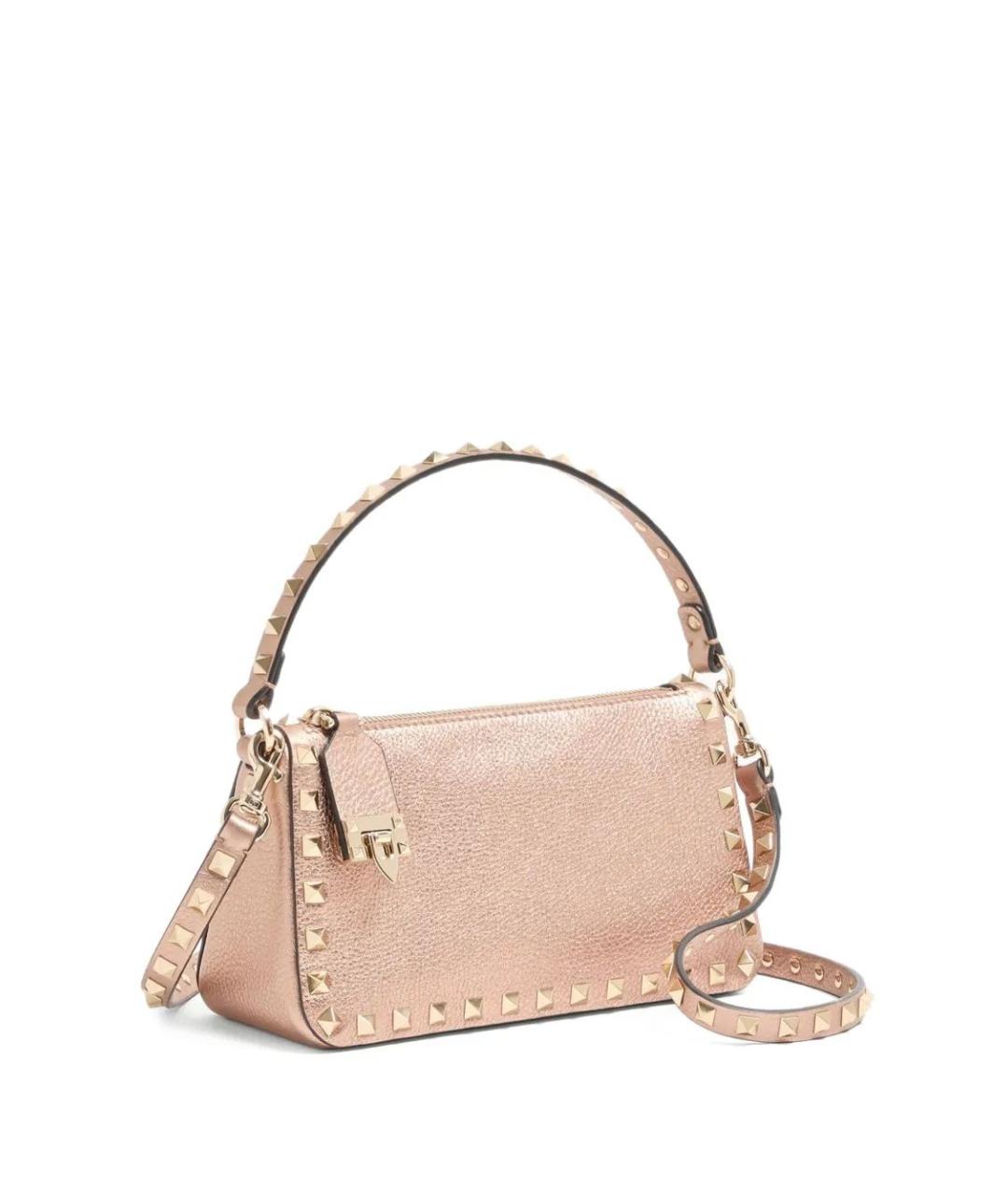 VALENTINO Розовая кожаная сумка с короткими ручками, фото 2