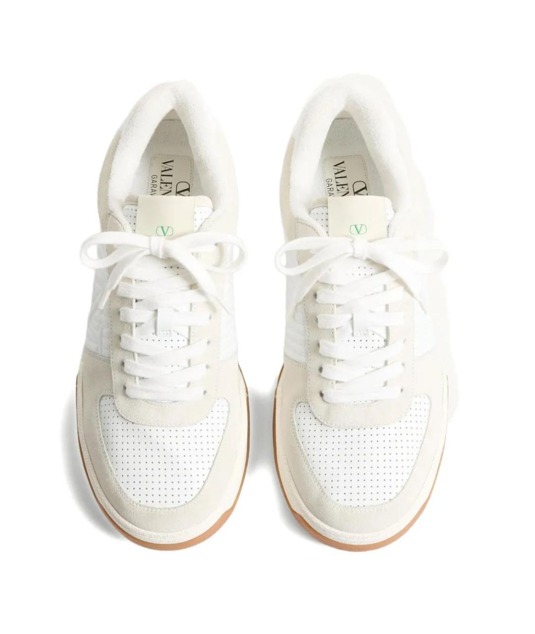VALENTINO Белые кожаные низкие кроссовки / кеды, фото 3