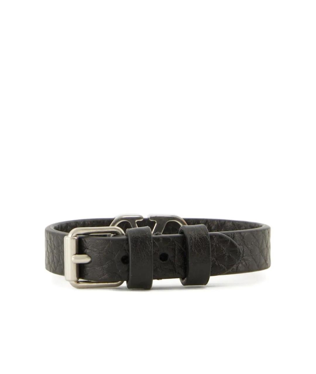 VALENTINO Черный кожаный браслет, фото 2