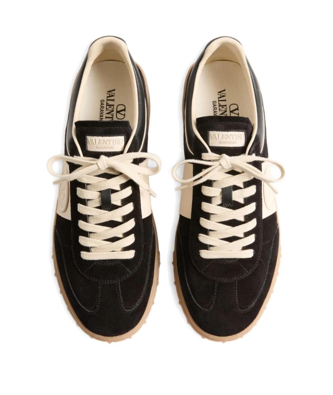 VALENTINO Черные замшевые низкие кроссовки / кеды, фото 3