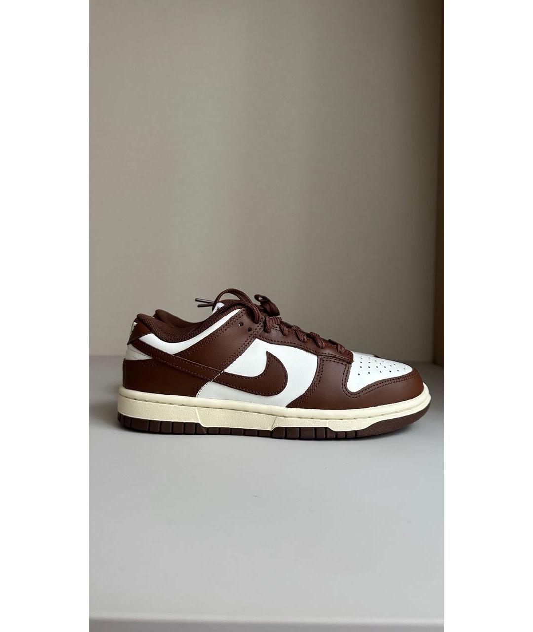 NIKE Коричневые кожаные кроссовки, фото 7