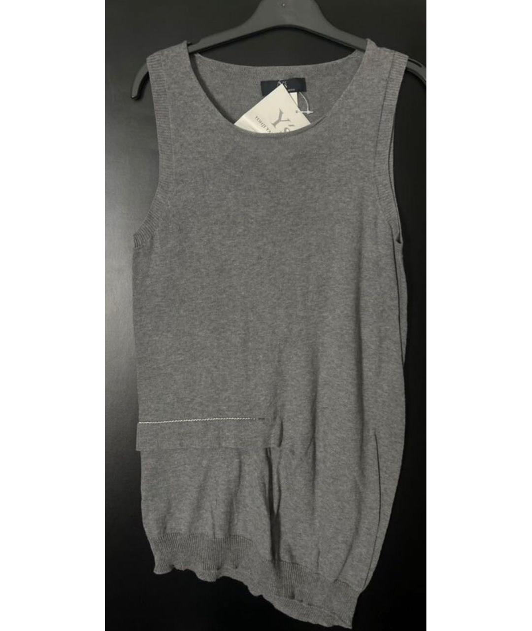 YOHJI YAMAMOTO Серая хлопковая жилетка, фото 5