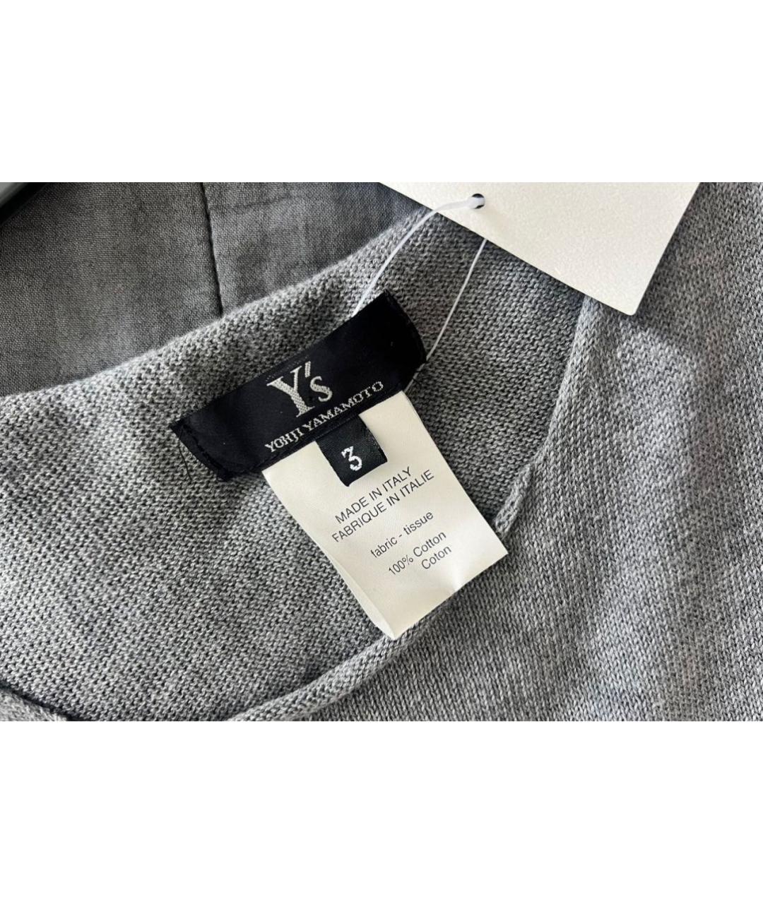 YOHJI YAMAMOTO Серая хлопковая жилетка, фото 4