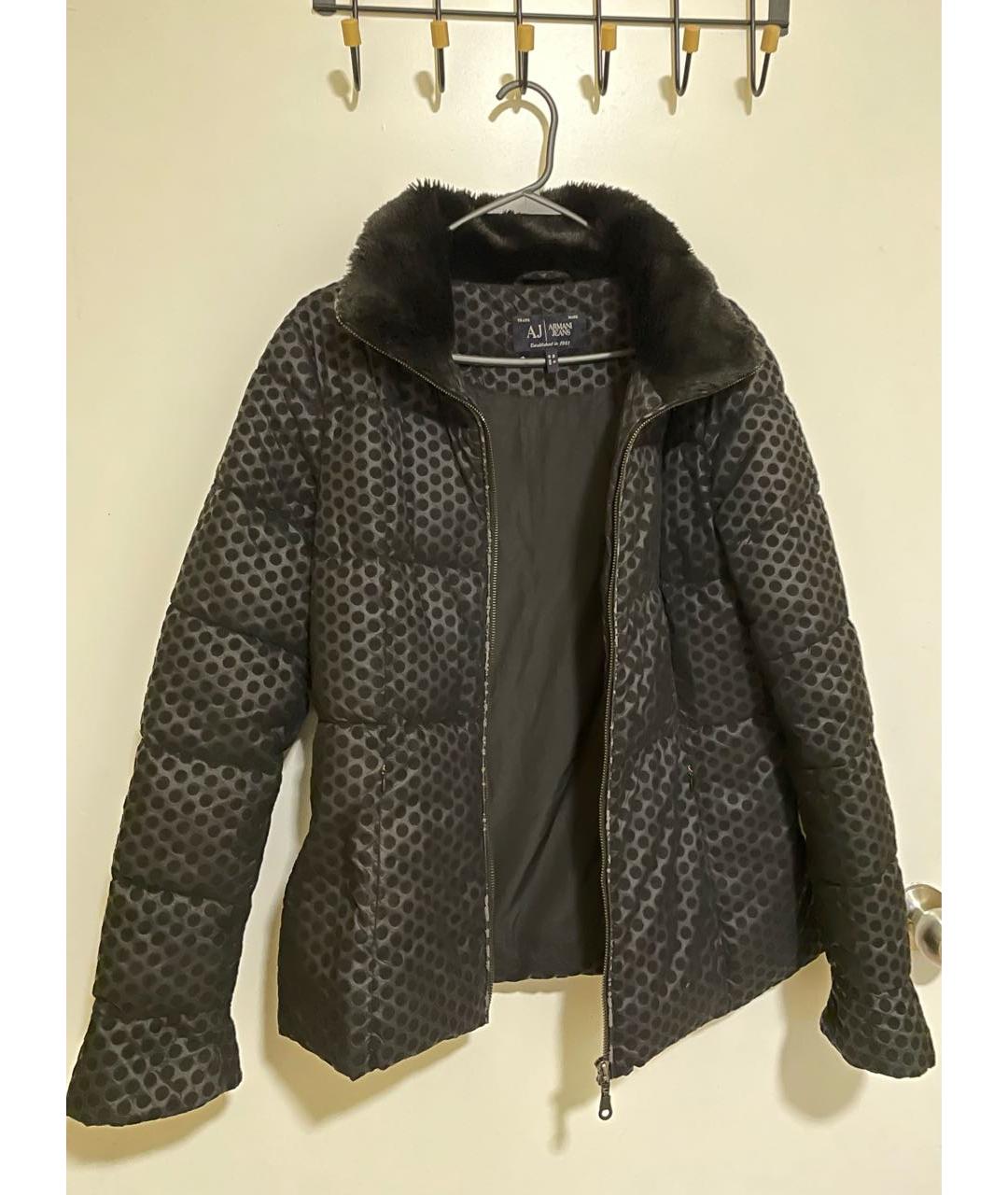 ARMANI JEANS Черная полиэстеровая куртка, фото 2