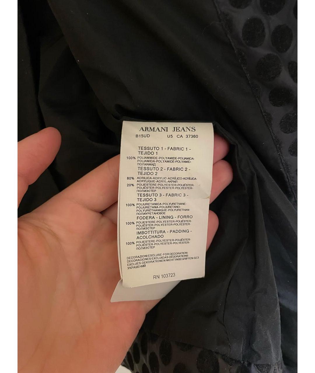 ARMANI JEANS Черная полиэстеровая куртка, фото 5