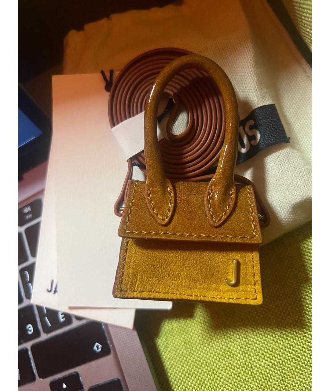 JACQUEMUS Коричневая кожаная сумка через плечо, фото 4