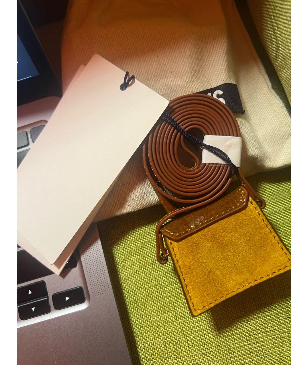 JACQUEMUS Коричневая кожаная сумка через плечо, фото 2