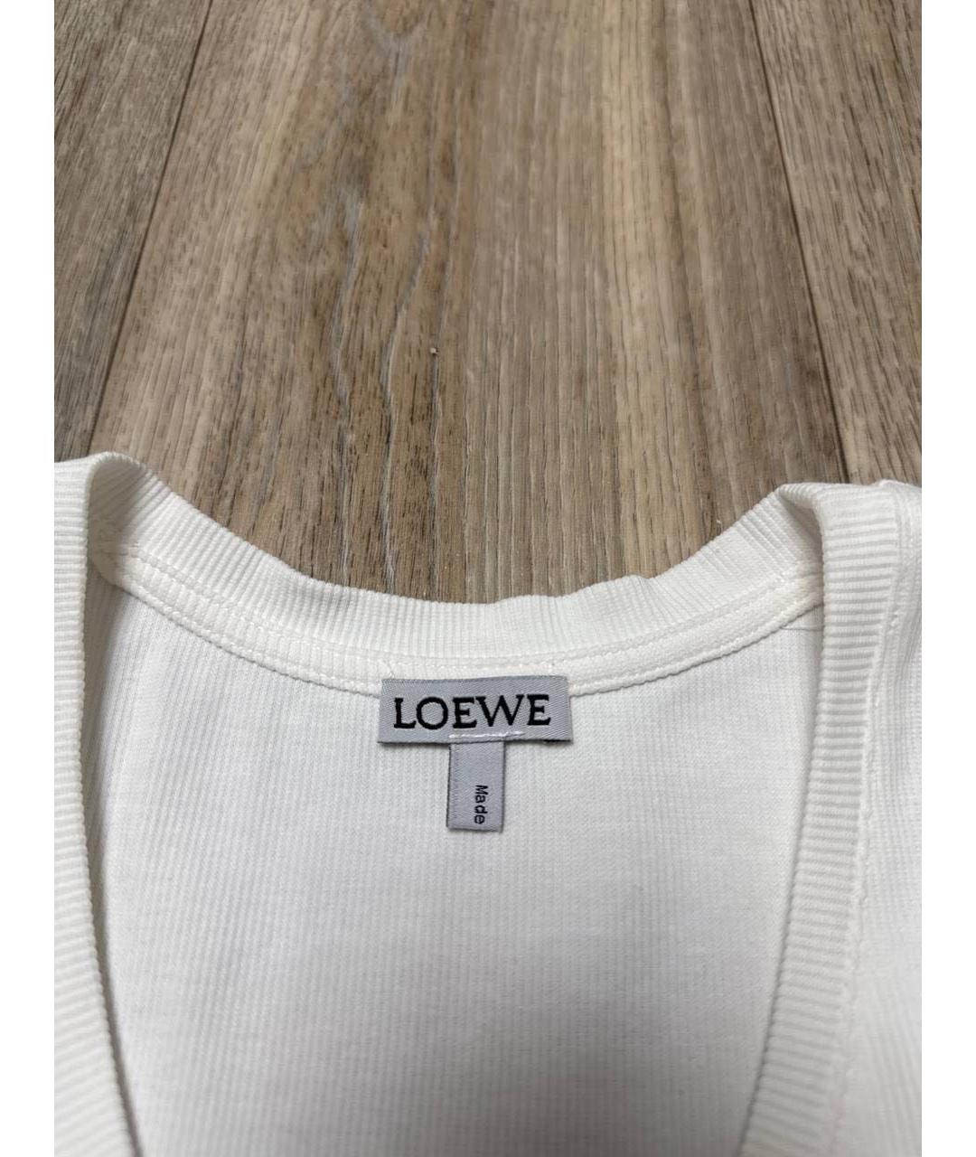 LOEWE Белая хлопковая майка, фото 2