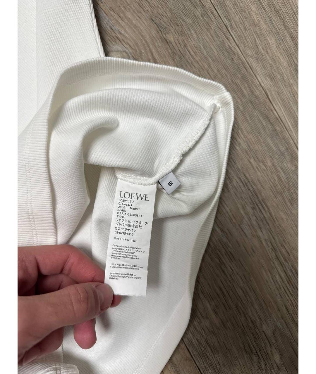 LOEWE Белая хлопковая майка, фото 4