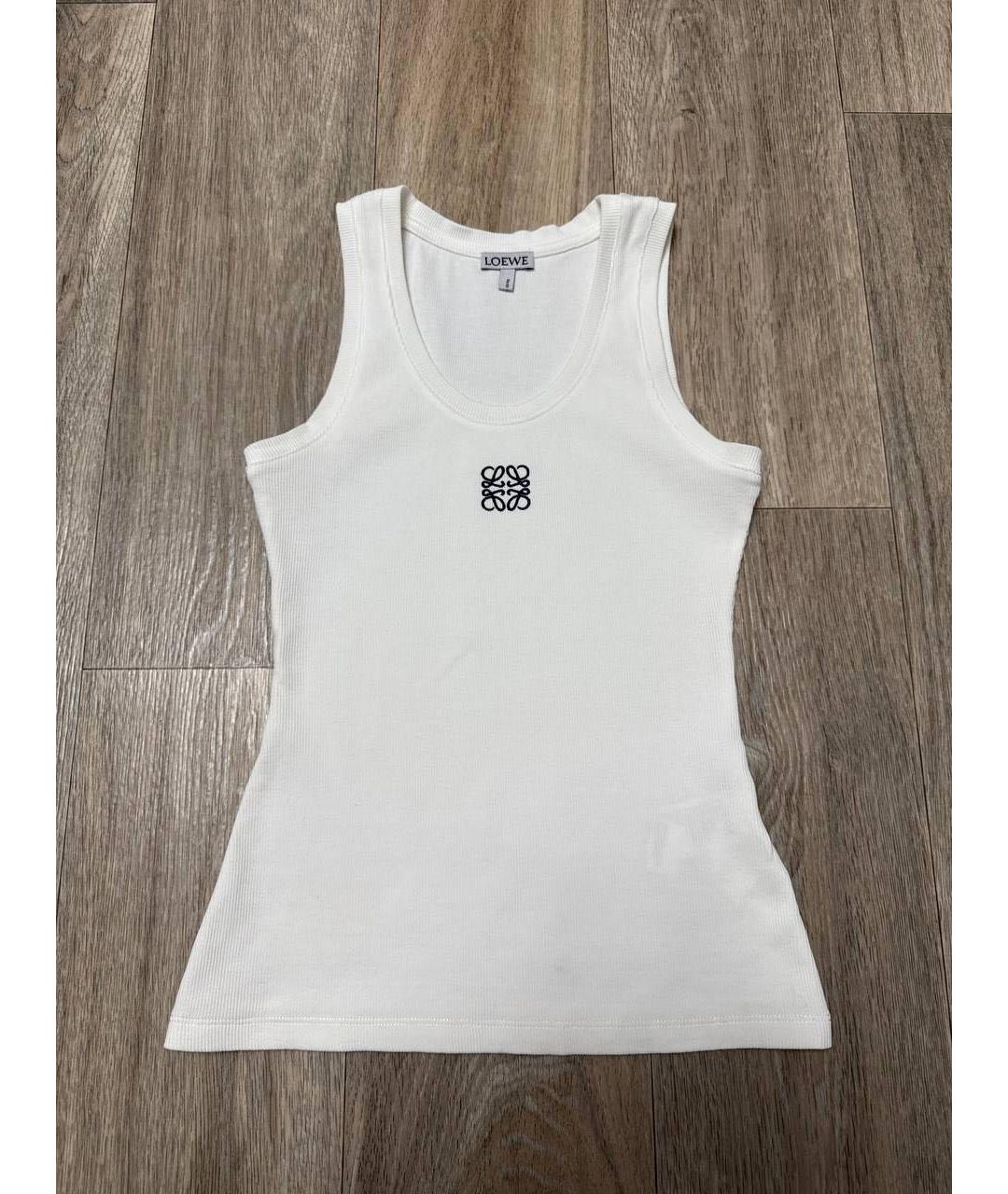 LOEWE Белая хлопковая майка, фото 6