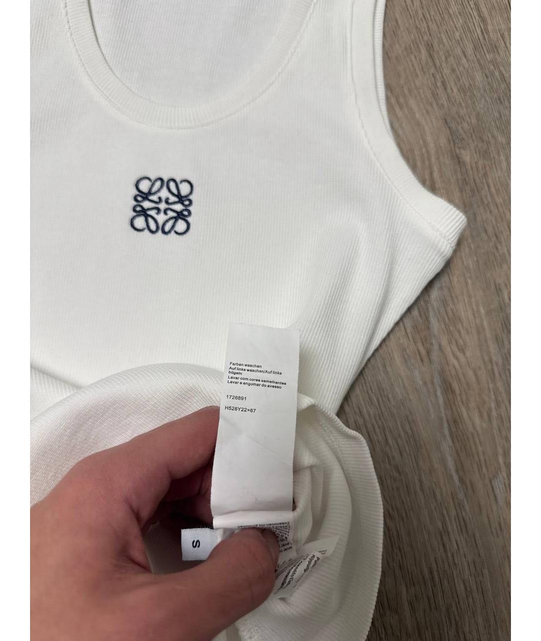 LOEWE Белая хлопковая майка, фото 5