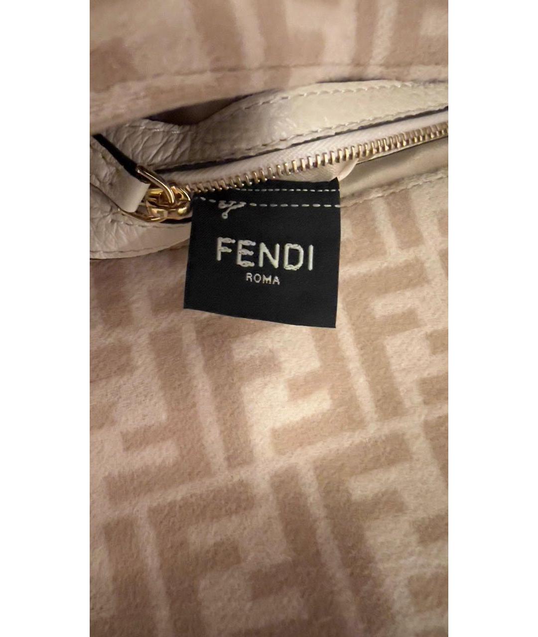 FENDI Бежевая твидовая сумка с короткими ручками, фото 7