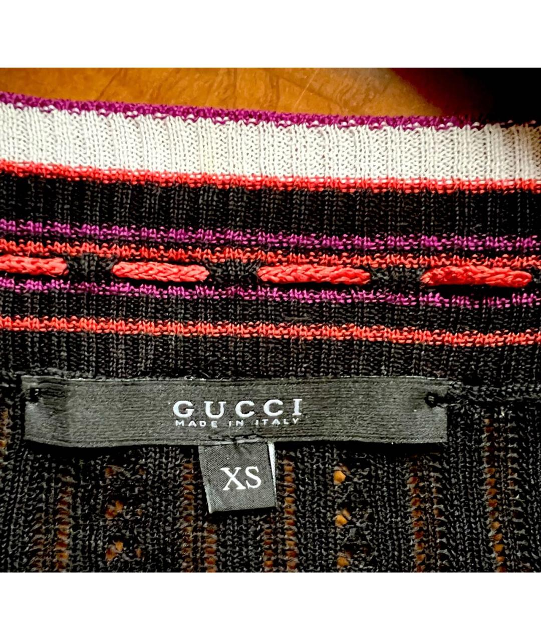 GUCCI Черная вискозная футболка, фото 3