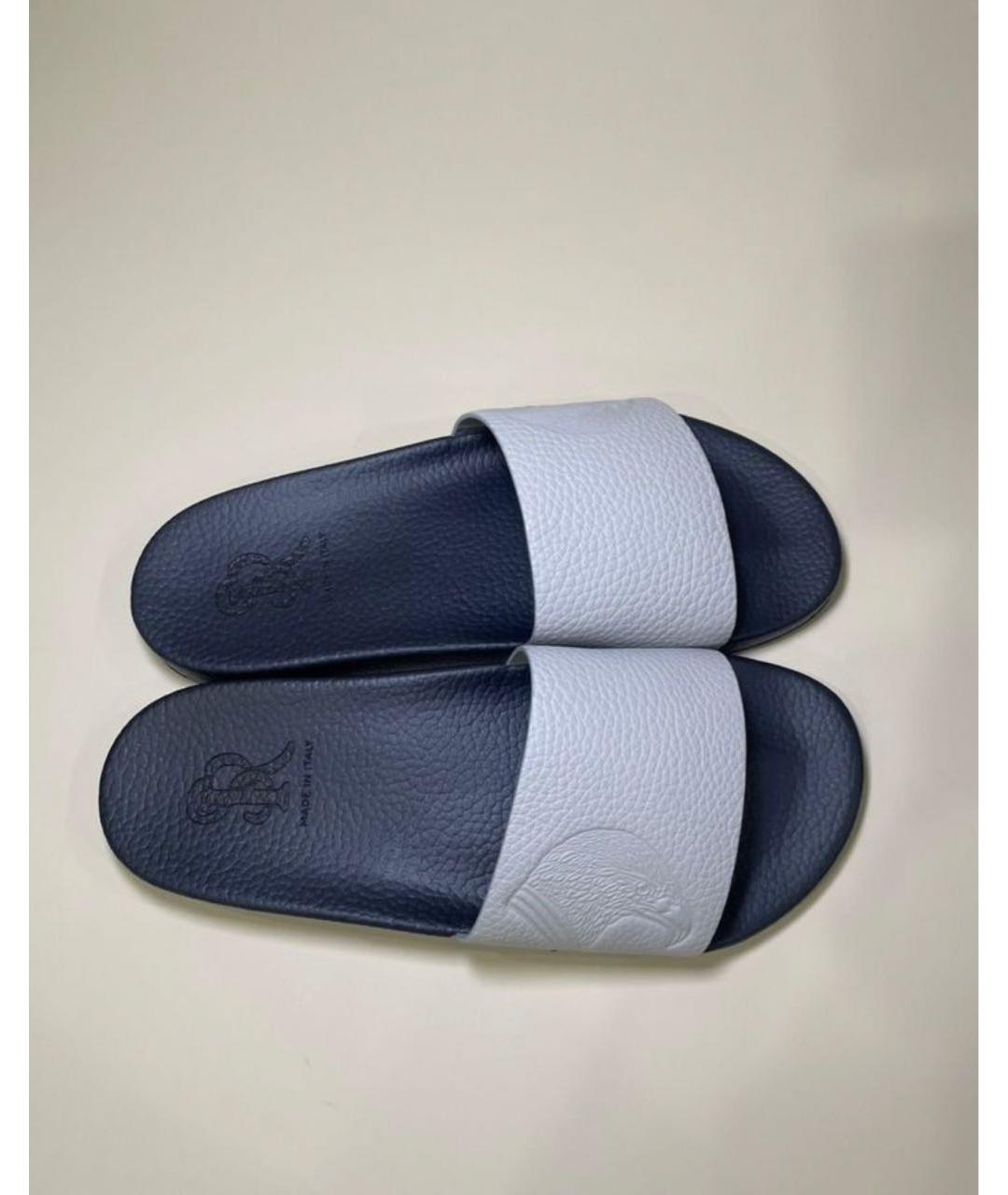 STEFANO RICCI Серые кожаные шлепанцы, фото 3