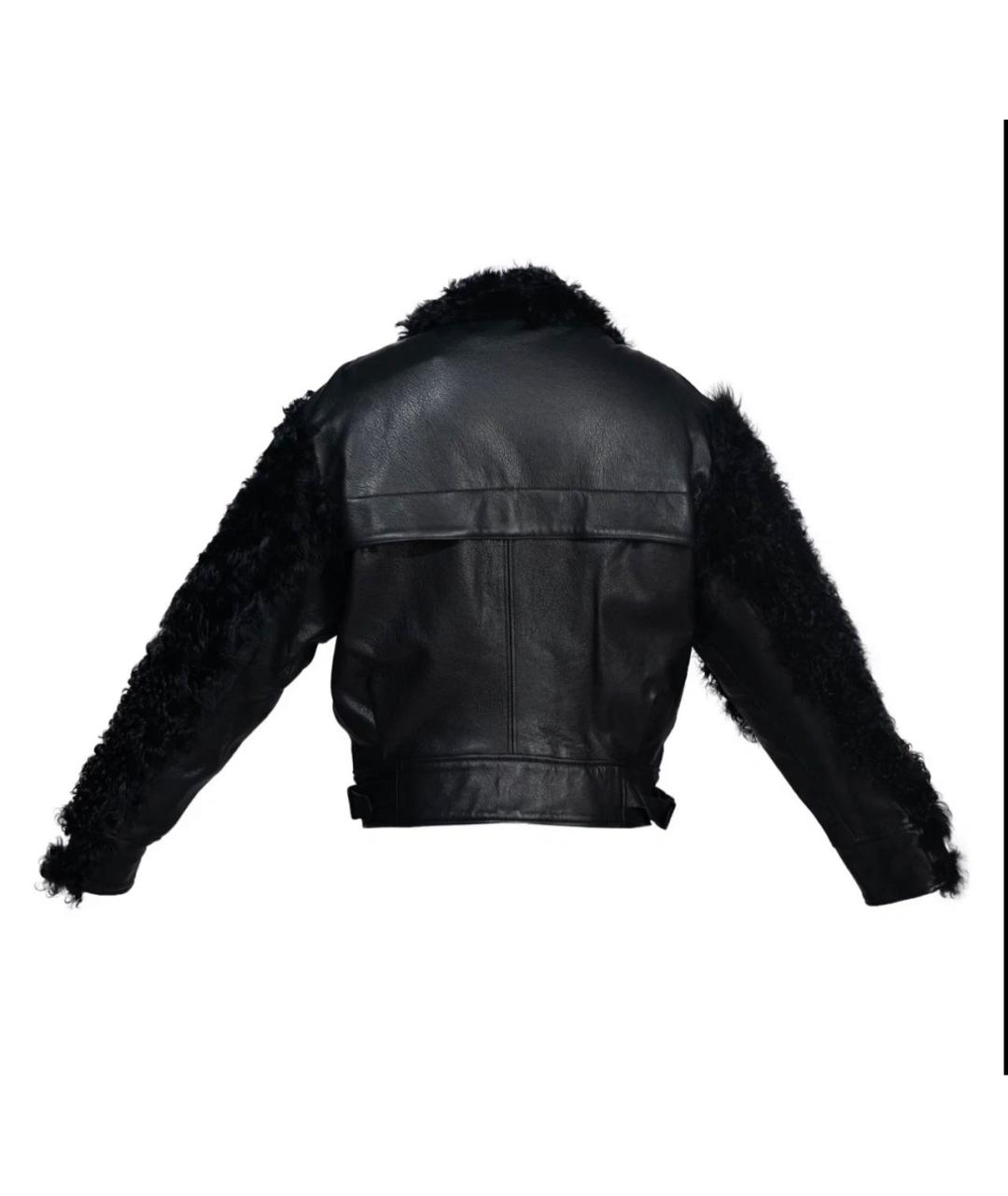DAVID KOMA Черная кожаная дубленка, фото 2