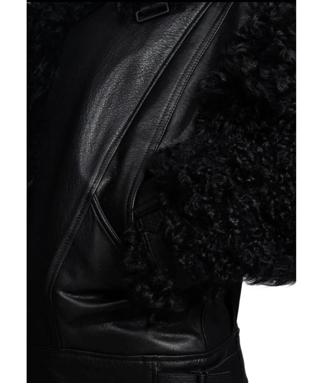DAVID KOMA Черная кожаная дубленка, фото 3