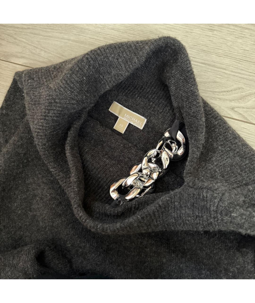 MICHAEL MICHAEL KORS Антрацитовое шерстяное платье, фото 2