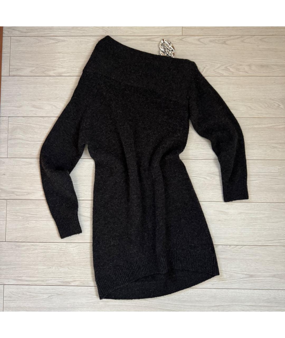 MICHAEL MICHAEL KORS Антрацитовое шерстяное платье, фото 7