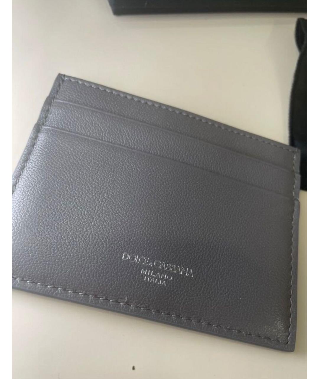 DOLCE&GABBANA Серый кожаный кардхолдер, фото 3