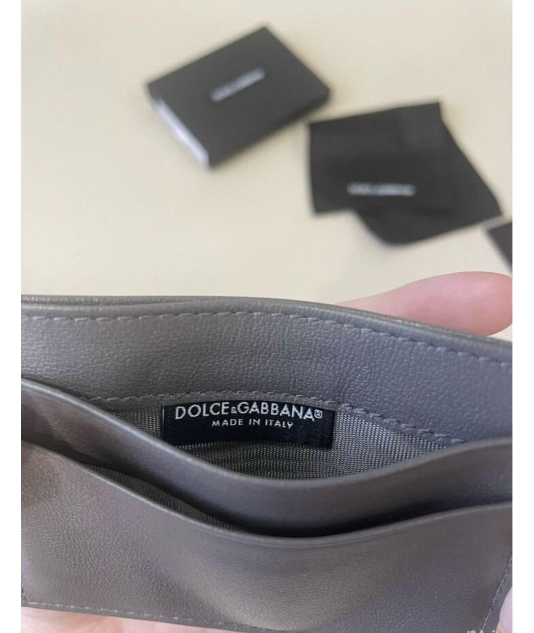 DOLCE&GABBANA Серый кожаный кардхолдер, фото 5