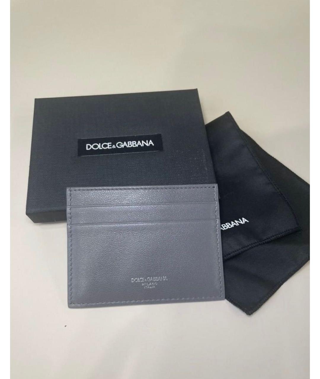 DOLCE&GABBANA Серый кожаный кардхолдер, фото 6