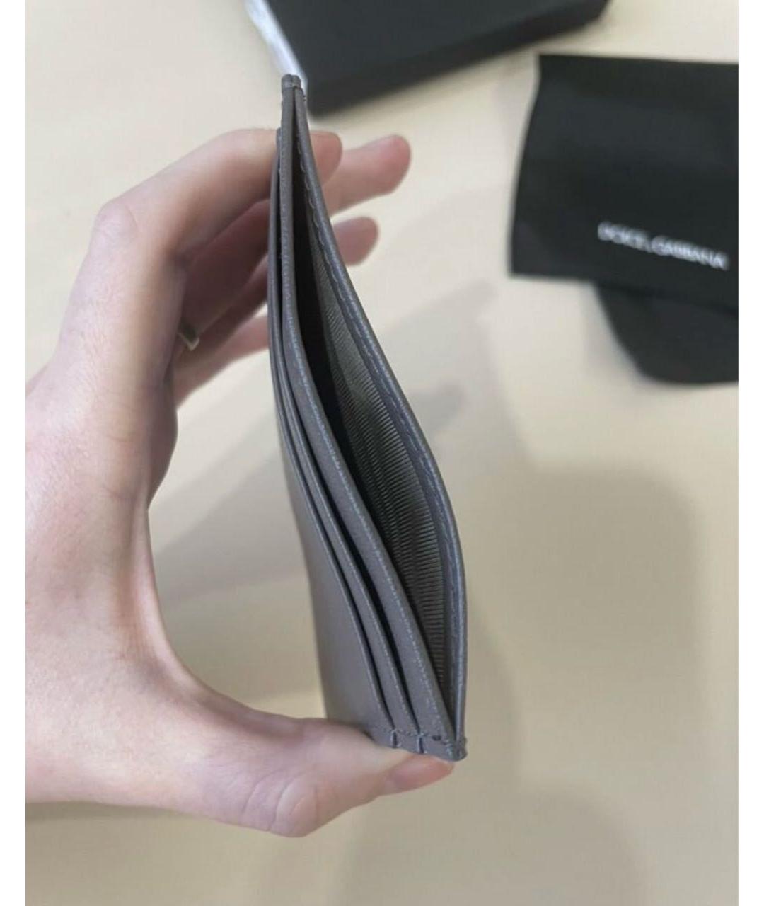 DOLCE&GABBANA Серый кожаный кардхолдер, фото 4
