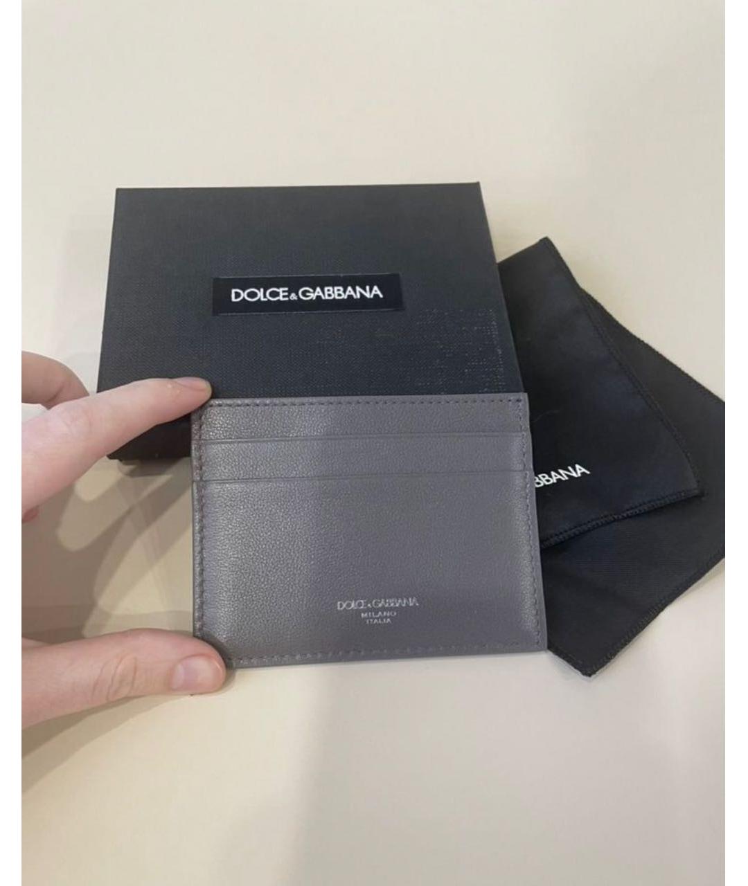 DOLCE&GABBANA Серый кожаный кардхолдер, фото 2