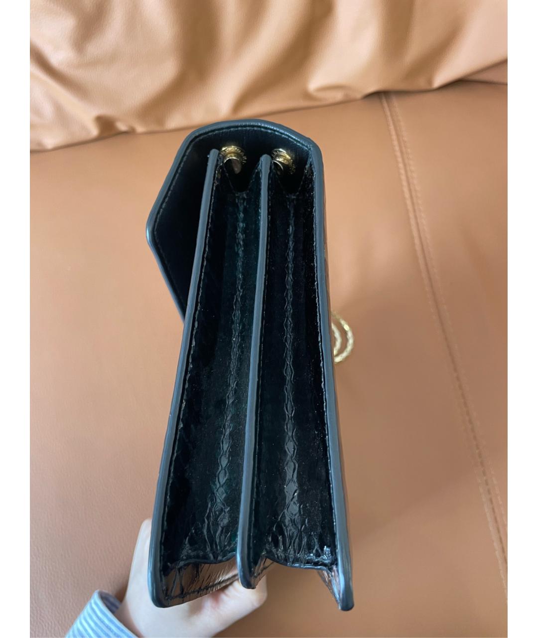 BVLGARI Черная кожаная сумка через плечо, фото 5