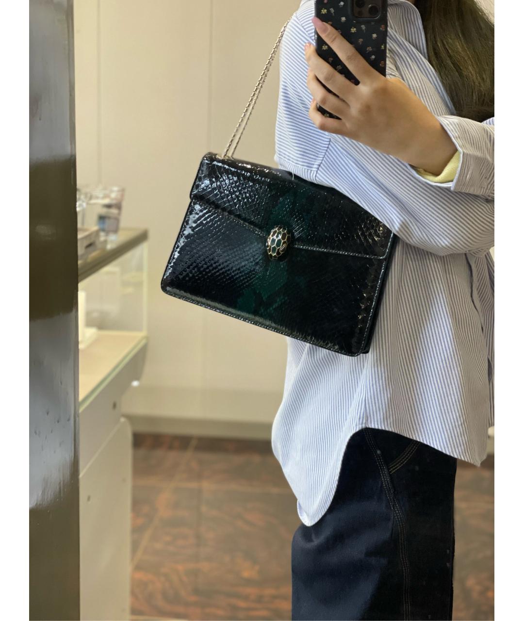 BVLGARI Черная кожаная сумка через плечо, фото 8