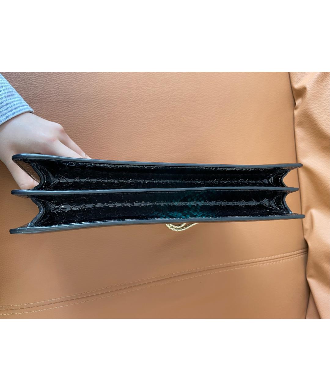 BVLGARI Черная кожаная сумка через плечо, фото 4