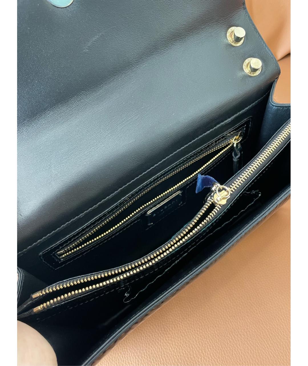 BVLGARI Черная кожаная сумка через плечо, фото 6